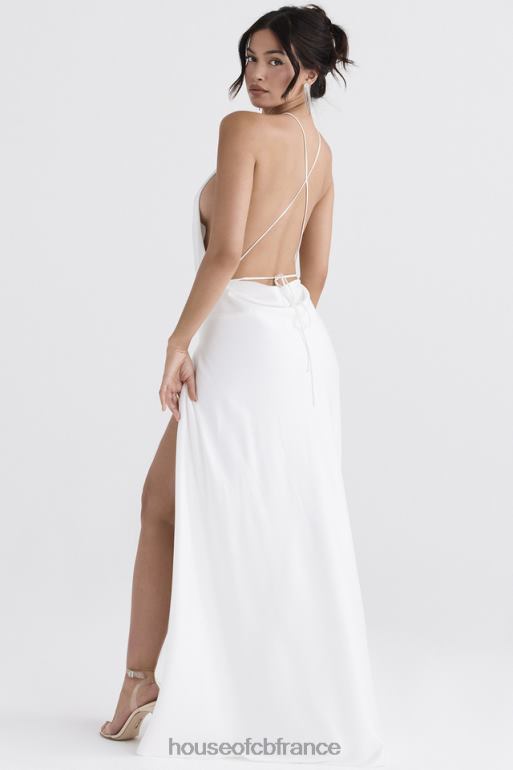 House of CB robe longue ivoire fendue sur la cuisse zanab N888H335 vêtements