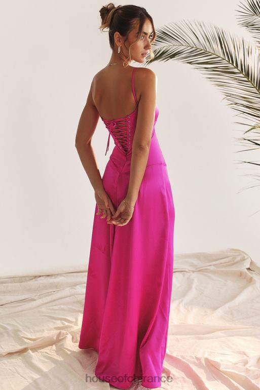 House of CB robe longue à lacets fuchsia anabella N888H199 vêtements