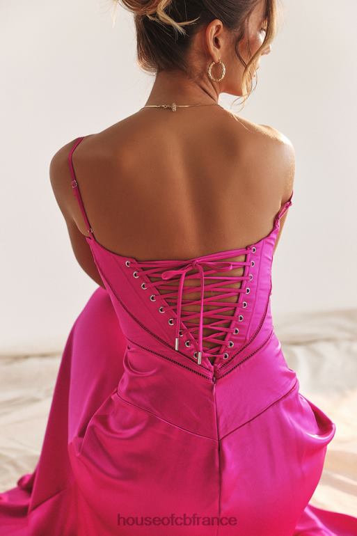 House of CB robe longue à lacets fuchsia anabella N888H199 vêtements