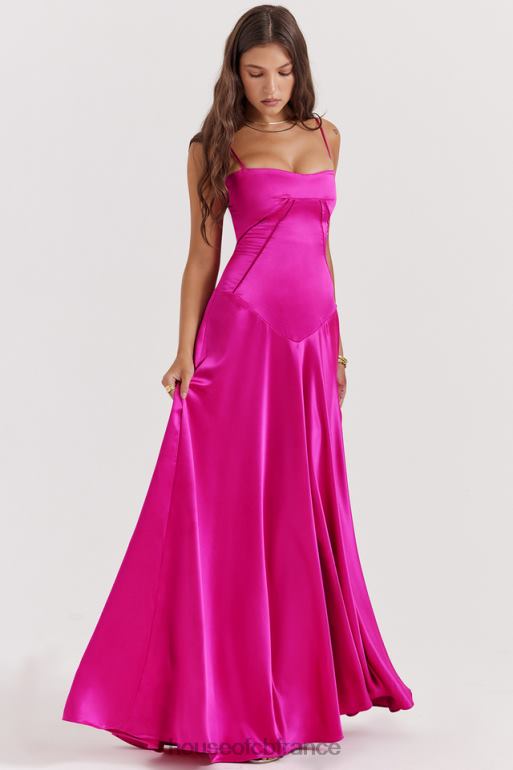 House of CB robe longue à lacets fuchsia anabella N888H199 vêtements