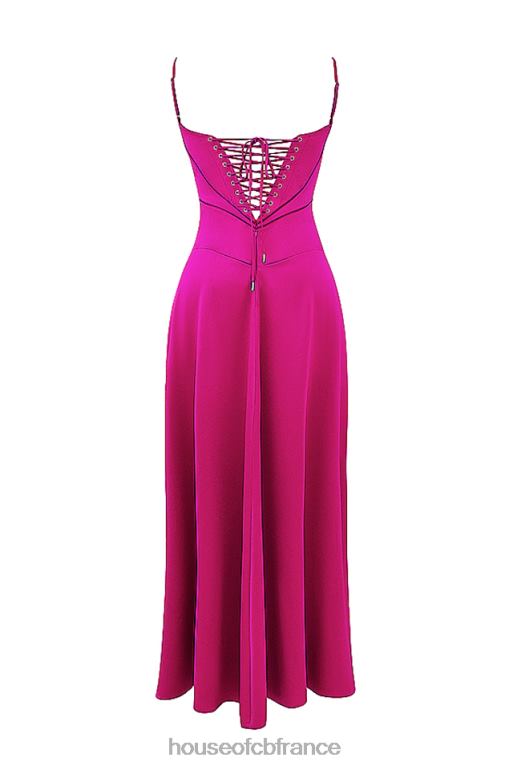 House of CB robe longue à lacets fuchsia anabella N888H199 vêtements