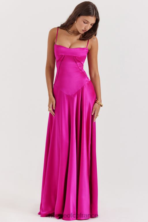 House of CB robe longue à lacets fuchsia anabella N888H199 vêtements
