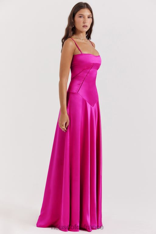 House of CB robe longue à lacets fuchsia anabella N888H199 vêtements