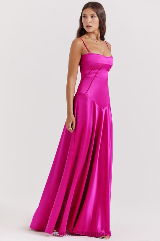 House of CB robe longue à lacets fuchsia anabella N888H199 vêtements