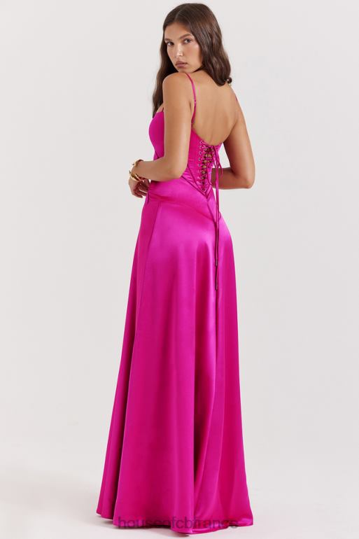 House of CB robe longue à lacets fuchsia anabella N888H199 vêtements