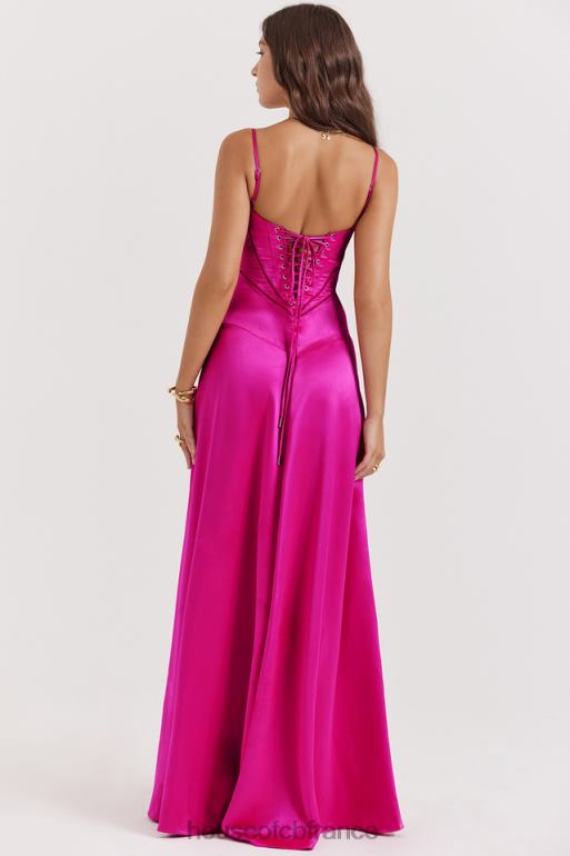 House of CB robe longue à lacets fuchsia anabella N888H199 vêtements