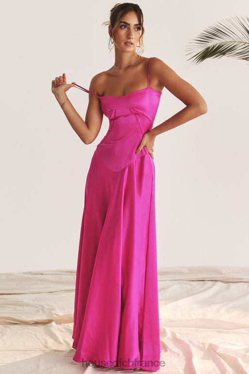 House of CB robe longue à lacets fuchsia anabella N888H199 vêtements