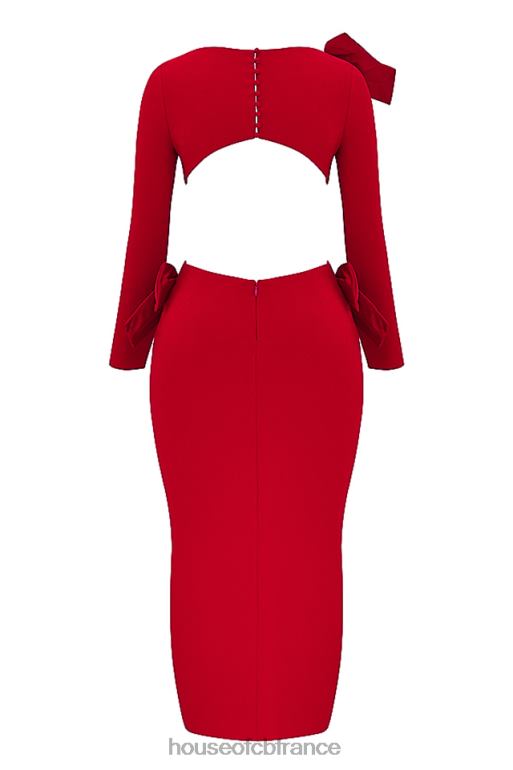 House of CB robe longue à nœud rouge lavele N888H110 vêtements