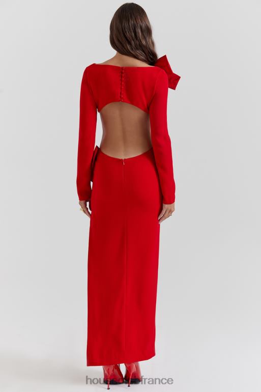 House of CB robe longue à nœud rouge lavele N888H110 vêtements