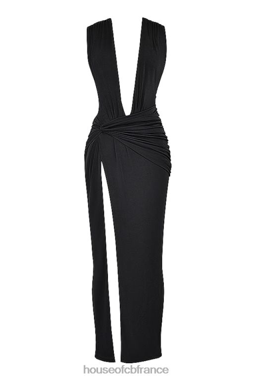 House of CB robe longue noire à décolleté larelle N888H194 vêtements