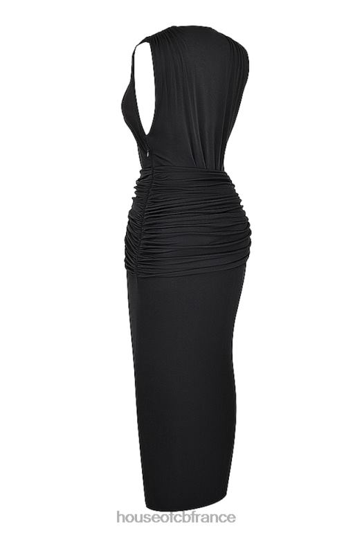 House of CB robe longue noire à décolleté larelle N888H194 vêtements