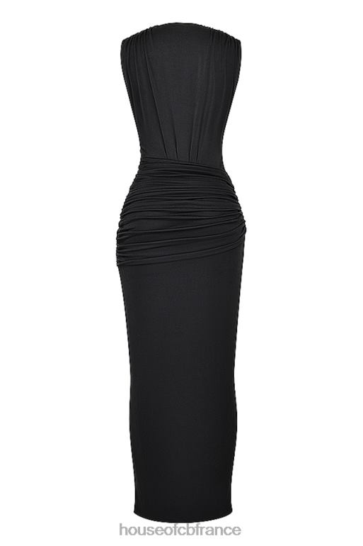 House of CB robe longue noire à décolleté larelle N888H194 vêtements