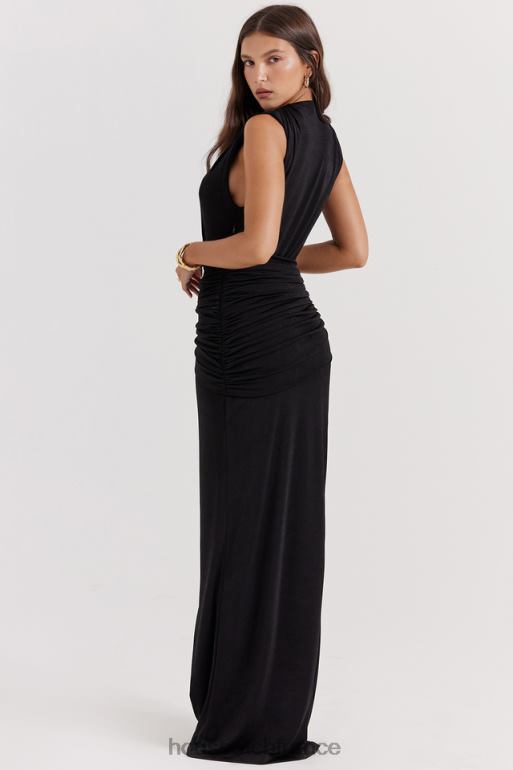 House of CB robe longue noire à décolleté larelle N888H194 vêtements