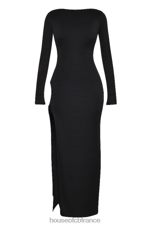 House of CB robe longue noire à découpes marella N888H281 vêtements