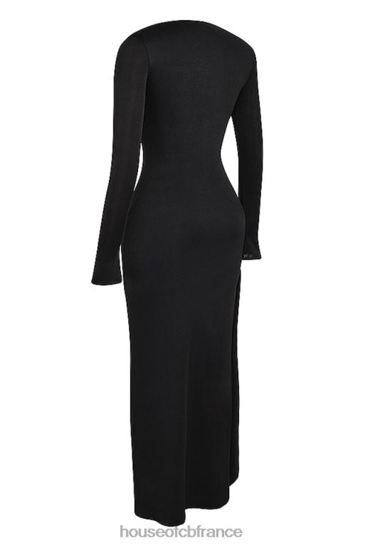 House of CB robe longue noire à découpes marella N888H281 vêtements