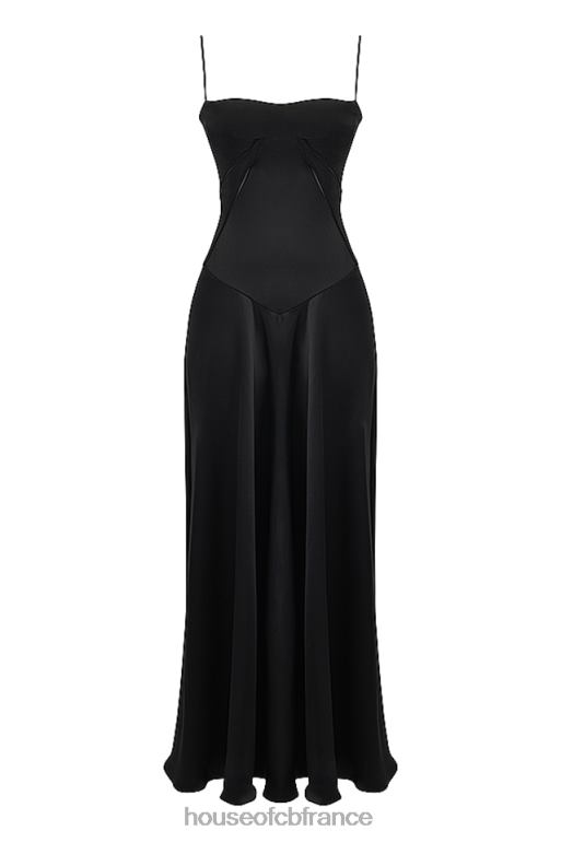 House of CB robe longue noire à lacets anabella N888H273 vêtements