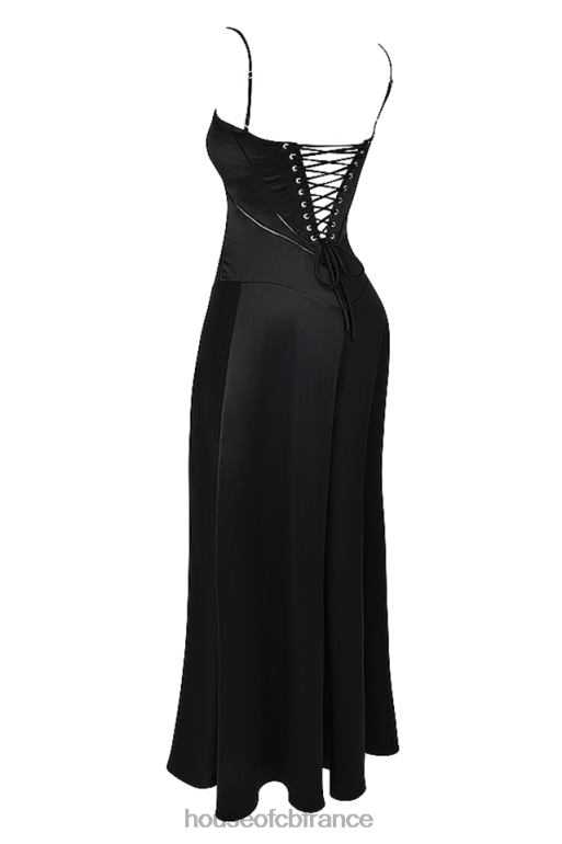 House of CB robe longue noire à lacets anabella N888H273 vêtements