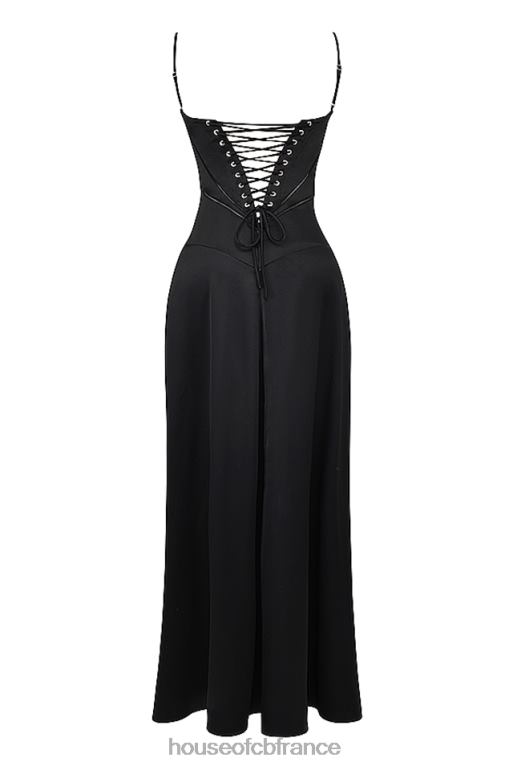 House of CB robe longue noire à lacets anabella N888H273 vêtements