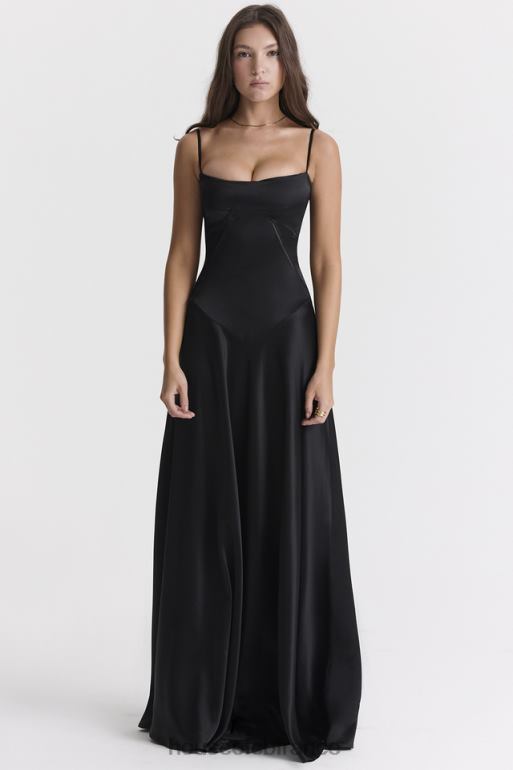 House of CB robe longue noire à lacets anabella N888H273 vêtements