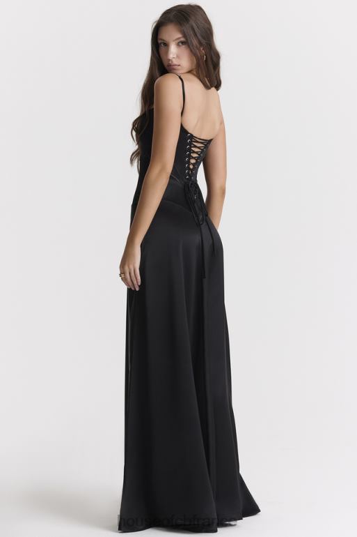House of CB robe longue noire à lacets anabella N888H273 vêtements