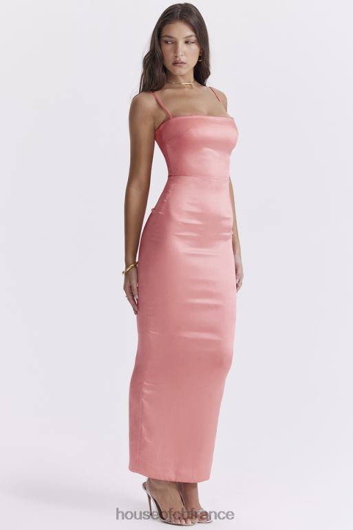 House of CB robe longue pêche brillante costanza N888H202 vêtements