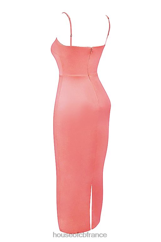 House of CB robe longue pêche brillante costanza N888H202 vêtements