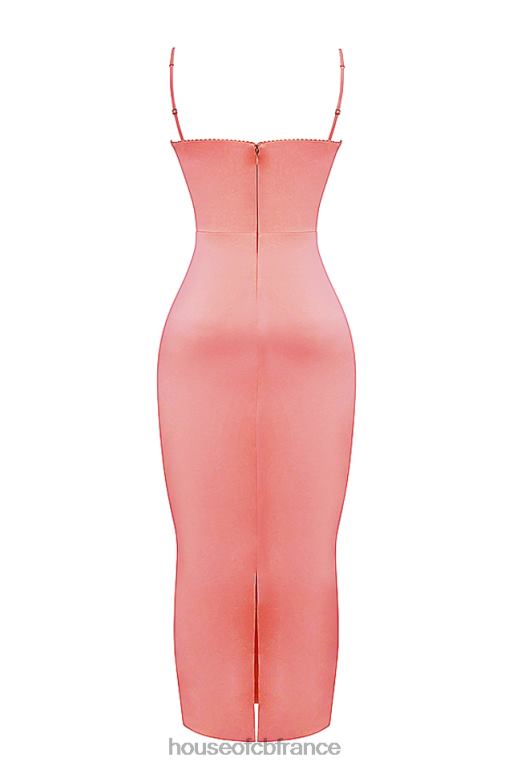 House of CB robe longue pêche brillante costanza N888H202 vêtements