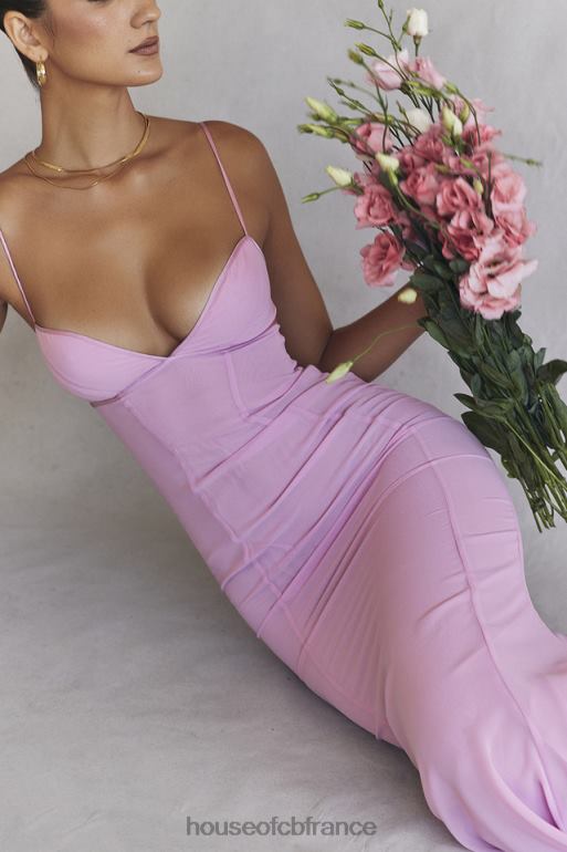 House of CB robe longue rose loren N888H393 vêtements