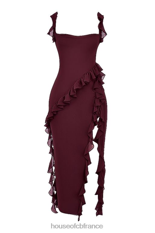 House of CB robe longue à volants Ariela Mulberry N888H149 vêtements