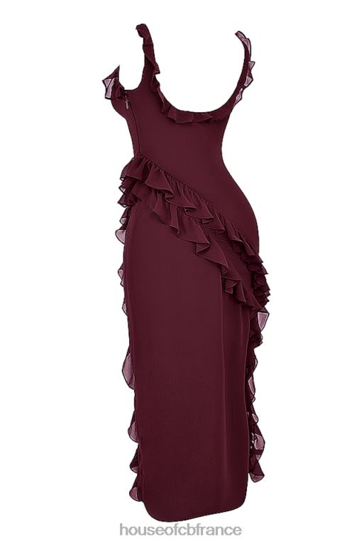 House of CB robe longue à volants Ariela Mulberry N888H149 vêtements