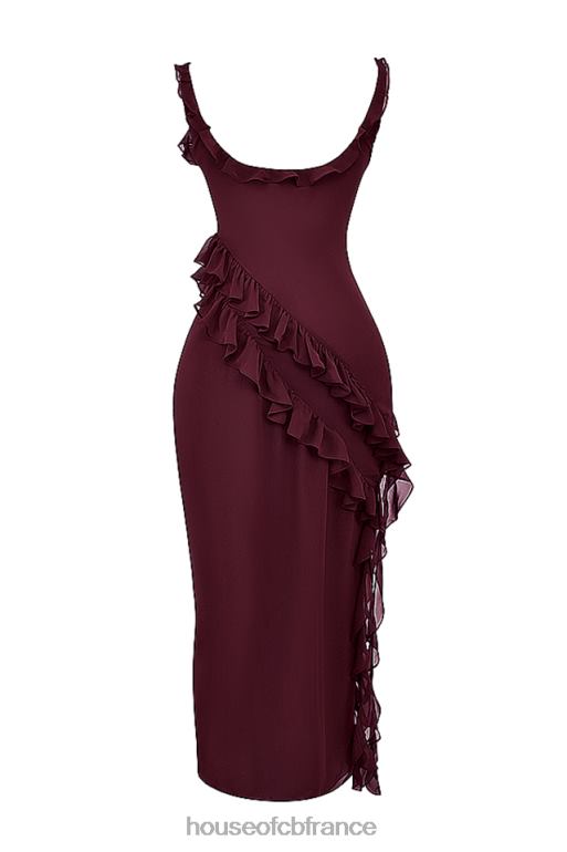 House of CB robe longue à volants Ariela Mulberry N888H149 vêtements