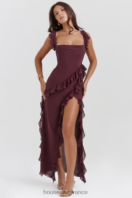 House of CB robe longue à volants Ariela Mulberry N888H149 vêtements