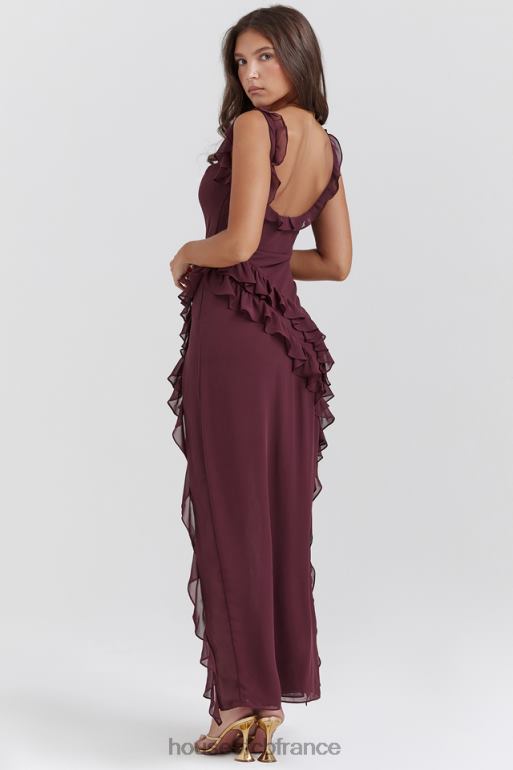 House of CB robe longue à volants Ariela Mulberry N888H149 vêtements