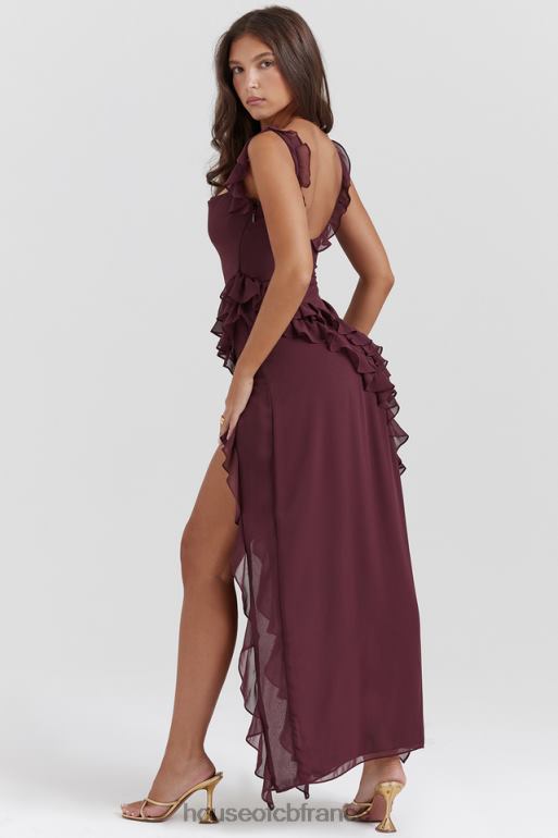 House of CB robe longue à volants Ariela Mulberry N888H149 vêtements