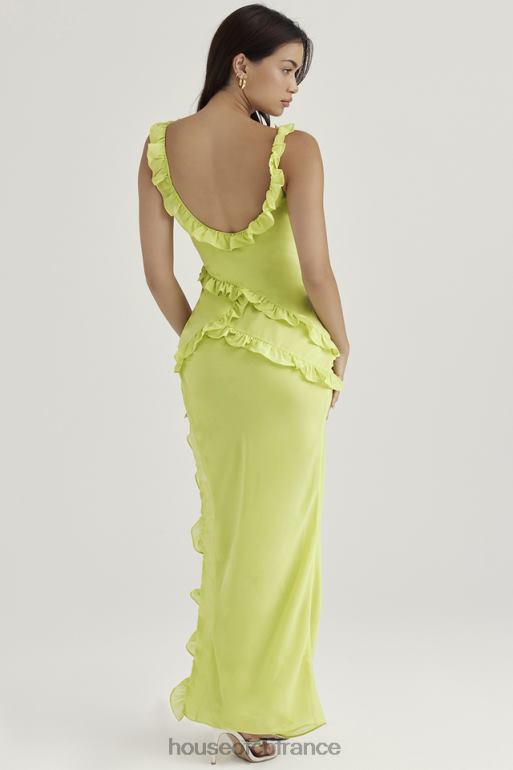 House of CB robe longue à volants Pixie Lime N888H414 vêtements