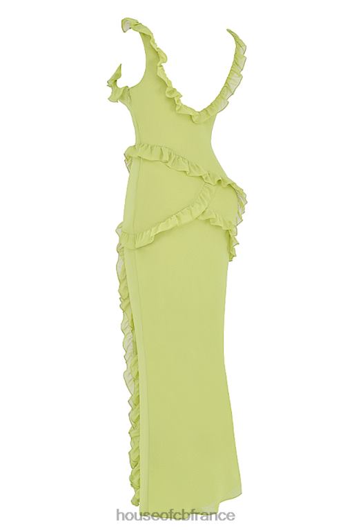 House of CB robe longue à volants Pixie Lime N888H414 vêtements