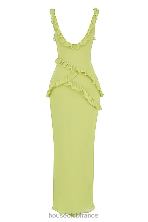 House of CB robe longue à volants Pixie Lime N888H414 vêtements