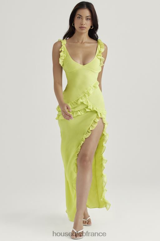 House of CB robe longue à volants Pixie Lime N888H414 vêtements