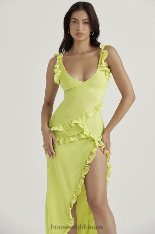 House of CB robe longue à volants Pixie Lime N888H414 vêtements