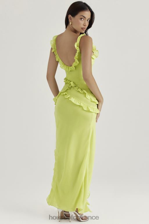 House of CB robe longue à volants Pixie Lime N888H414 vêtements