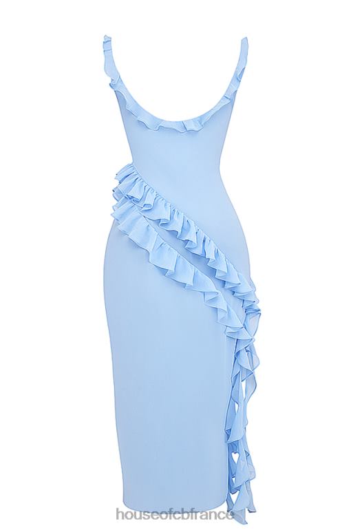 House of CB robe longue à volants bleu doux Ariela N888H208 vêtements