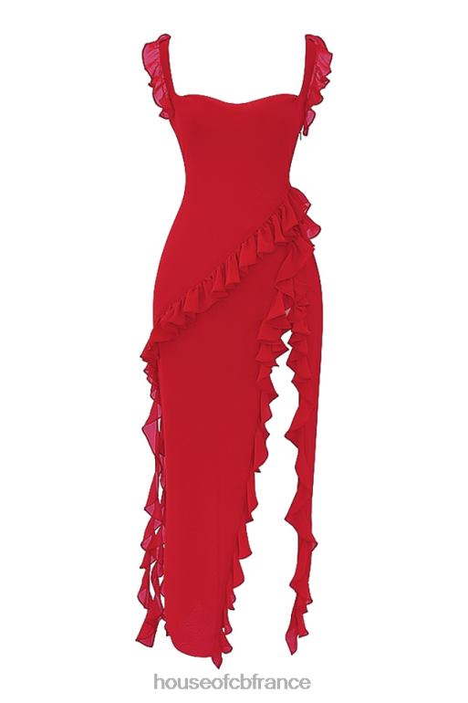 House of CB robe longue à volants cerise Ariela N888H239 vêtements