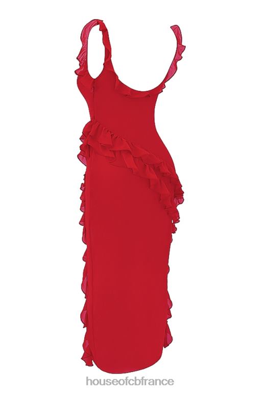 House of CB robe longue à volants cerise Ariela N888H239 vêtements