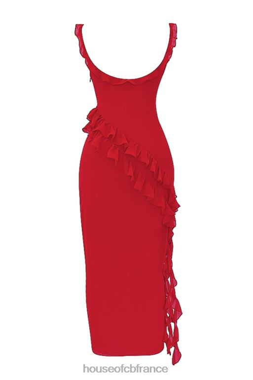 House of CB robe longue à volants cerise Ariela N888H239 vêtements