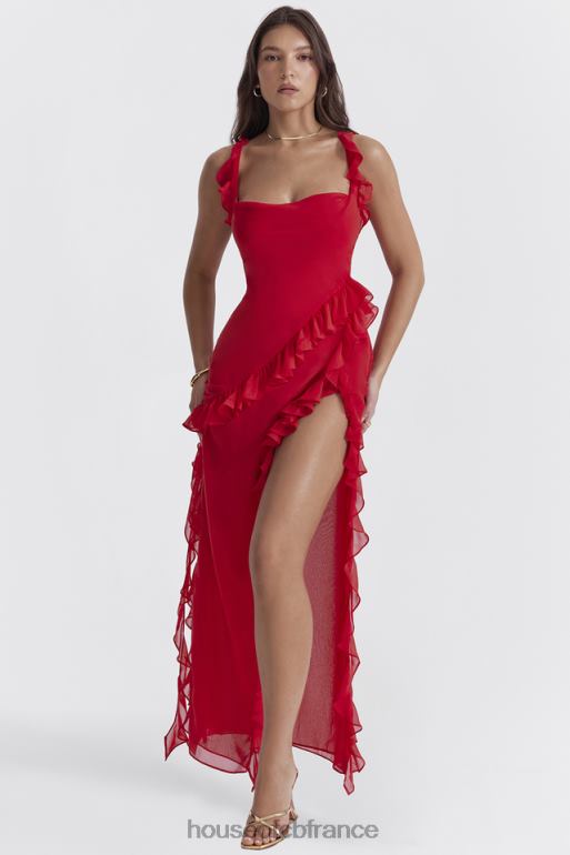 House of CB robe longue à volants cerise Ariela N888H239 vêtements