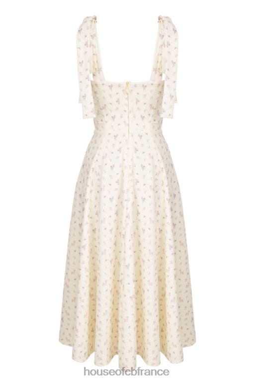 House of CB Alicia - Robe d\'été mi-longue à imprimé fleuri et citron N888H612 vêtements