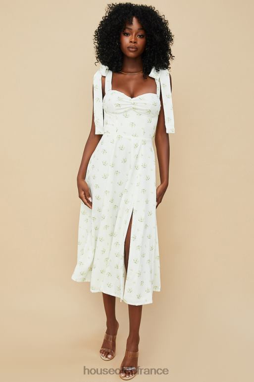 House of CB Alicia - Robe d\'été midi fleurie ivoire N888H553 vêtements