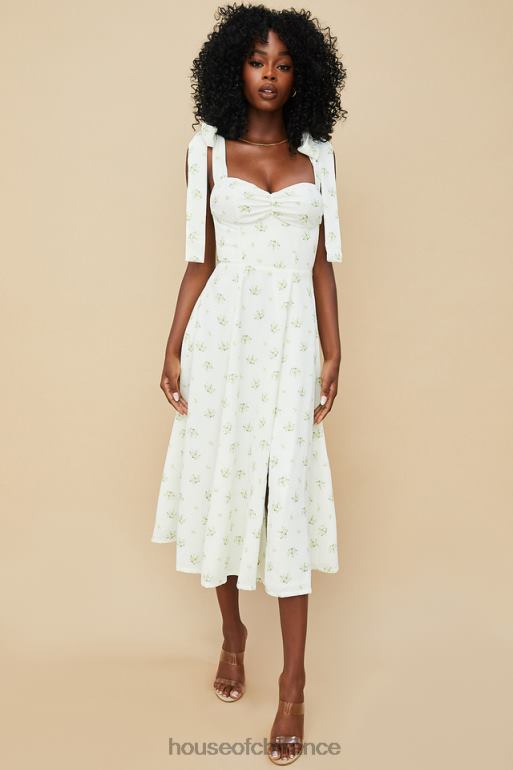 House of CB Alicia - Robe d\'été midi fleurie ivoire N888H553 vêtements