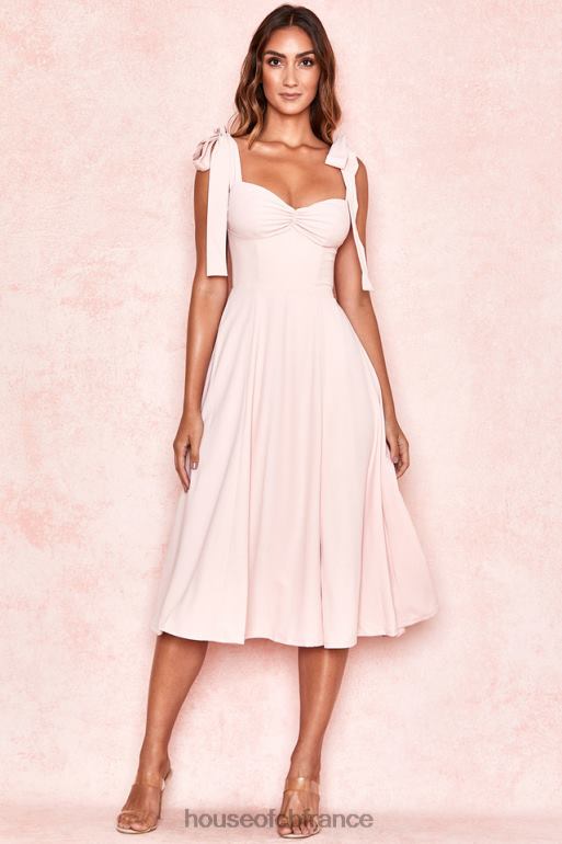 House of CB Alicia - Robe d\'été midi rose poudré N888H614 vêtements