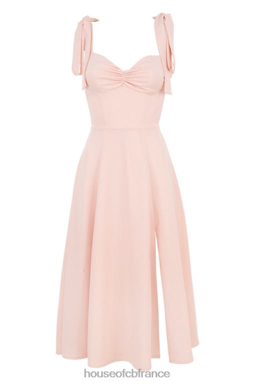 House of CB Alicia - Robe d\'été midi rose poudré N888H614 vêtements